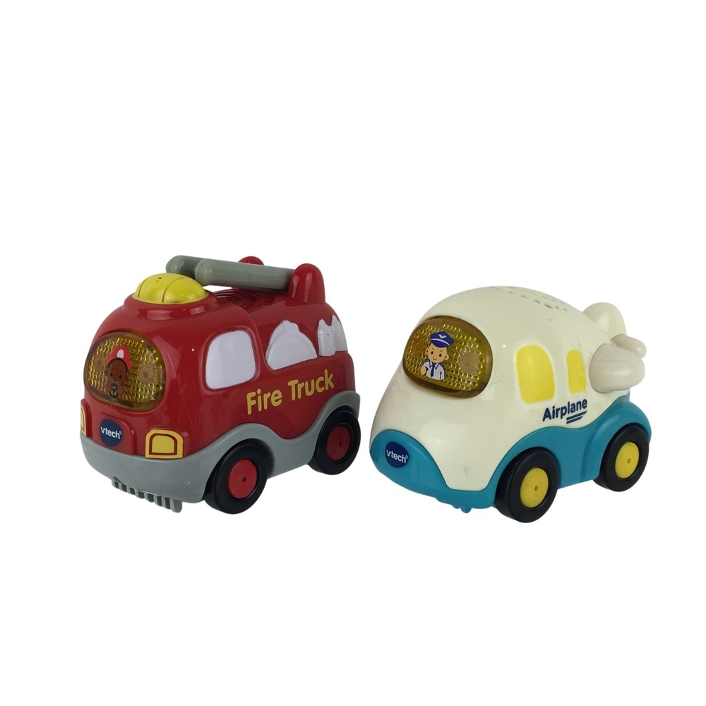 VTech Go Go Smart Wheels Fire Truck Airplane Set Interactive Toy Vehicles Tested